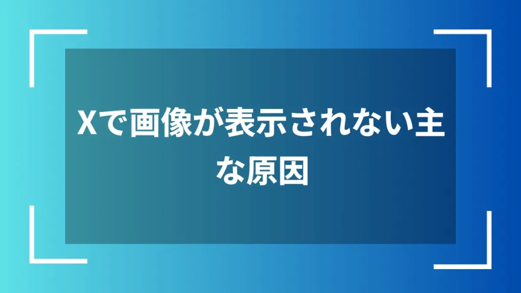 Xで画像が表示されない主な原因