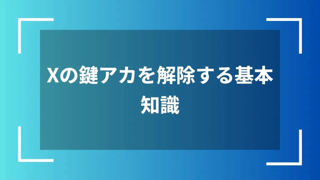 Xの鍵アカを解除する基本知識
