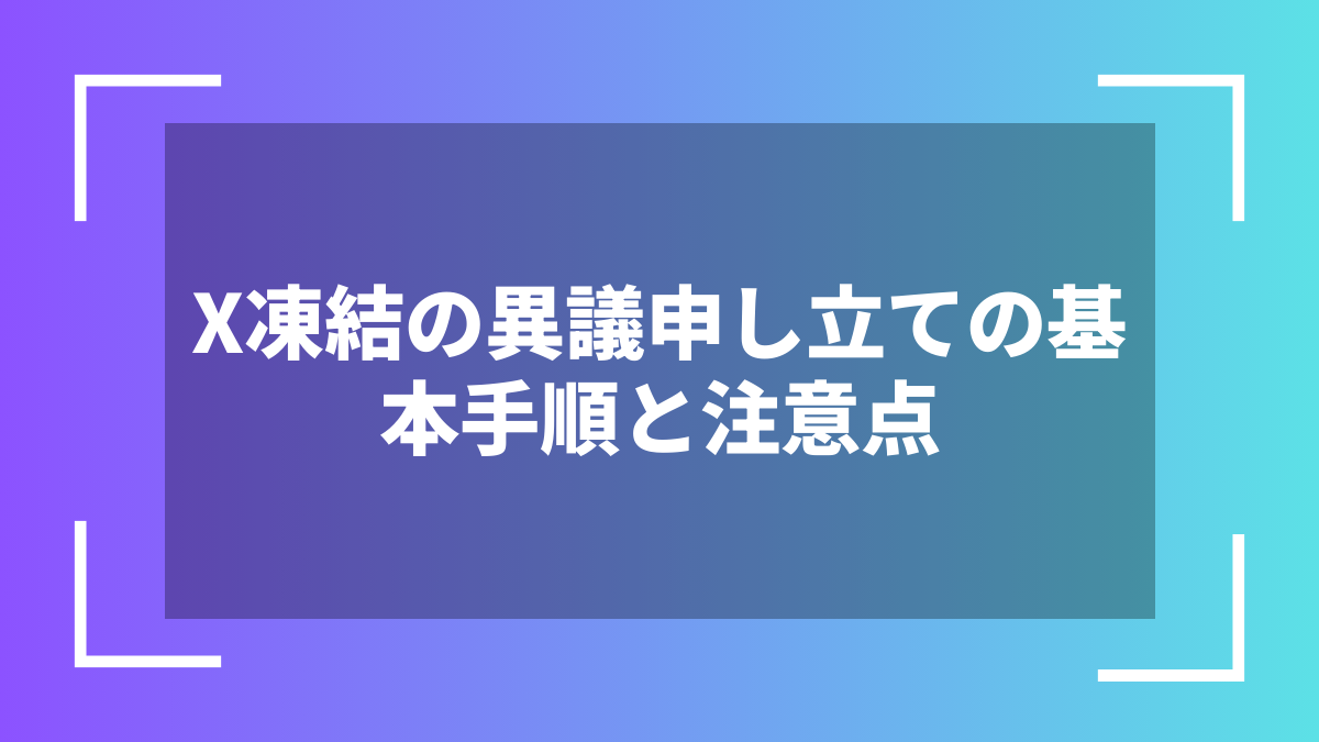 X凍結の異議申し立ての基本手順と注意点