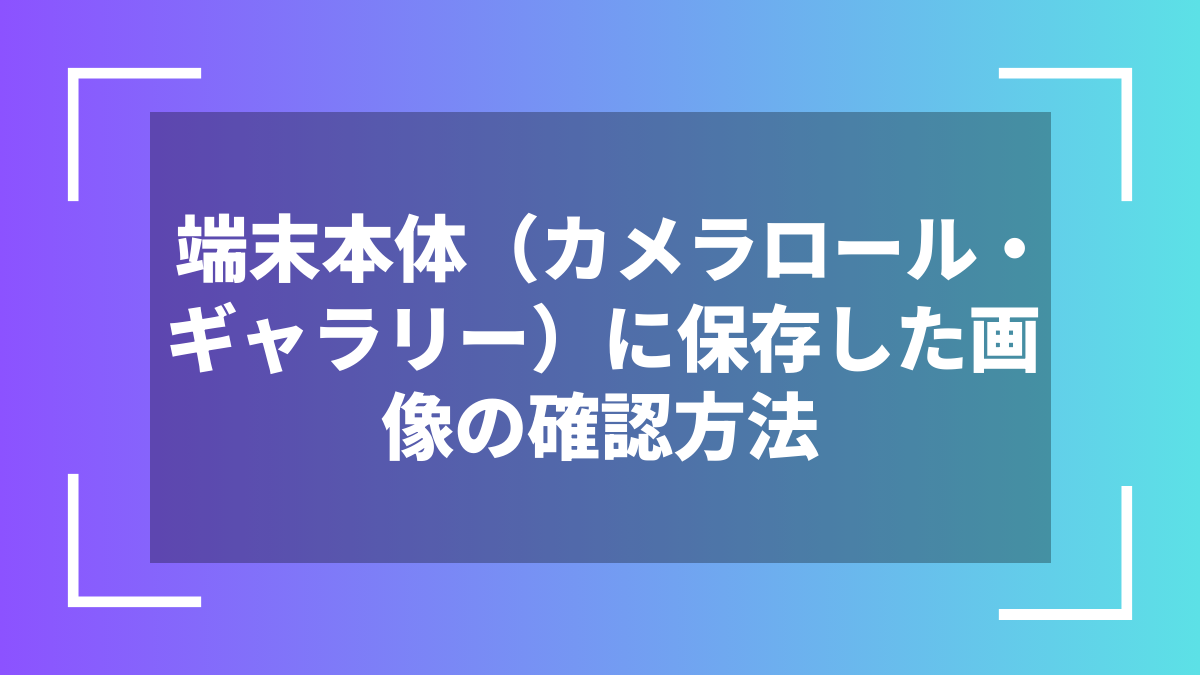 端末本体（カメラロール・ギャラリー）に保存した画像の確認方法