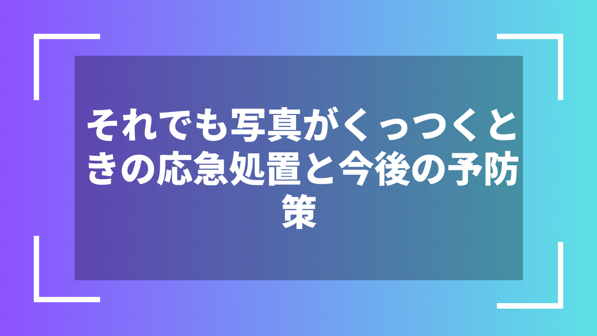 それでも写真がくっつくときの応急処置と今後の予防策